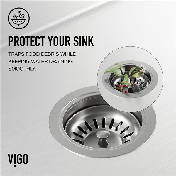 VIGO&nbsp;3.5-in W Kitchen Sink Strainer - Stainless Steel