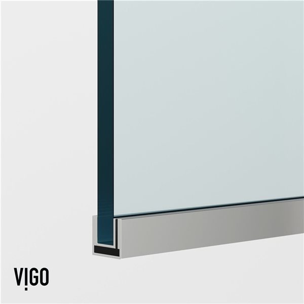 VIGO Zenith 34 in. x 62 in. Frameless Fixed Tub Screen in Chrome with Clear Glass