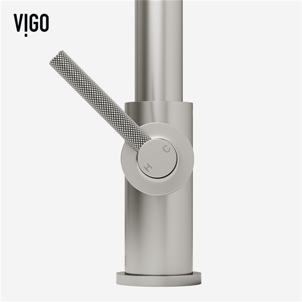 VIGO Utopia Single Handle Pull-Down Kitchen Bar Faucet in Stainless Steel