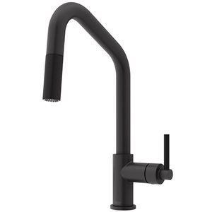 VIGO Utopia Single Handle Pull-Down Kitchen Bar Faucet in Matte Black
