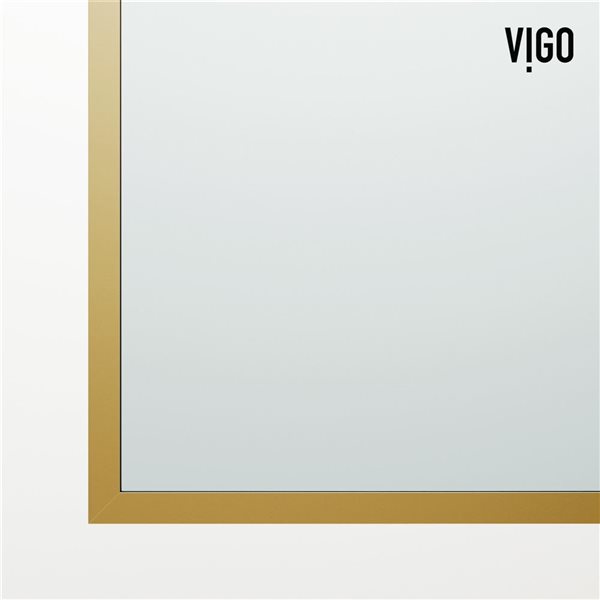 VIGO Meridian 34" x 62" Fixed Frame Tub Screen in Matte Brushed Gold with Clear Glass