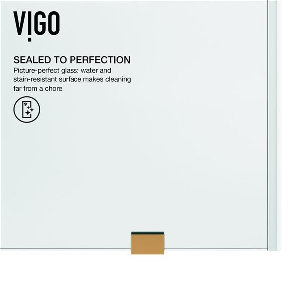 VIGO Elan 48 to 52 in. W x 74 in. H Frameless Sliding Shower Door in Matte Brushed Gold with Clear Glass and Handle