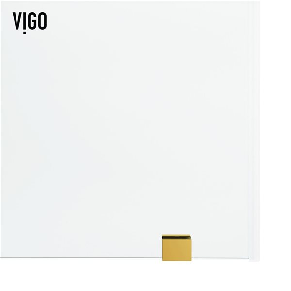 VIGO Elan Hart 56 to 60 in. W x 76 in. H Frameless Sliding Shower Door in Matte Brushed Gold with Clear Glass