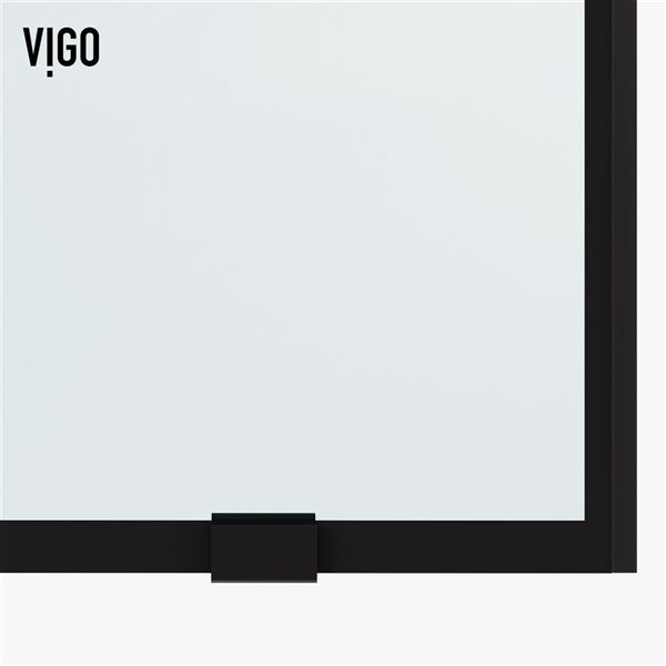 VIGO Elan 64 to 68 in. W x 74 in. H Frameless Sliding Shower Door in Matte Black with Clear Glass and Handle