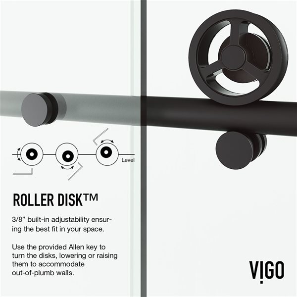 VIGO Elan Cass Aerodynamic 52 to 56 in. W x 76 in. H Frameless Sliding Shower Door in Matte Black