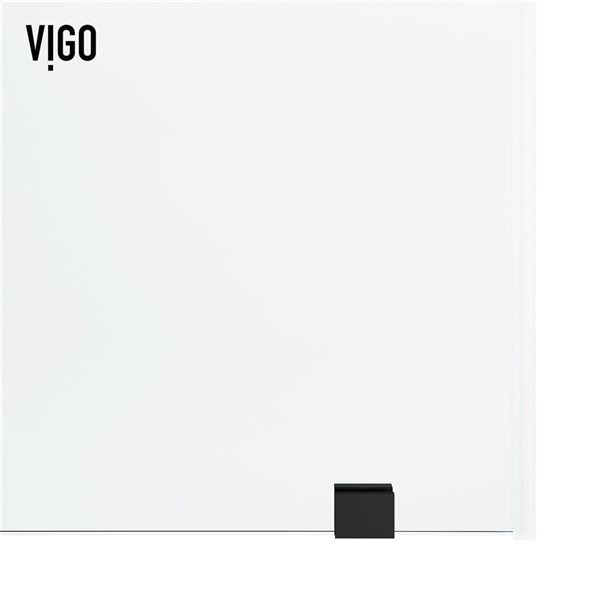 VIGO Elan Hart 56 to 60 in. W x 76 in. H Frameless Sliding Shower Door in Matte Black with Clear Glass and Handle