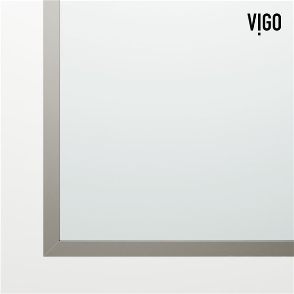 VIGO Meridian&nbsp;34-in W x&nbsp;74-in H Framed Stainless Steel Fixed Shower Screen with Clear Glass