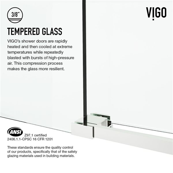 VIGO Elan Cass Aerodynamic 60 in. x 66 in. Frameless Sliding Bathtub Door in Stainless Steel