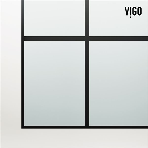 VIGO Arden&nbsp;34-in W x&nbsp;78-in H Framed Fixed Grid Clear Glass Shower Screen - Matte Black