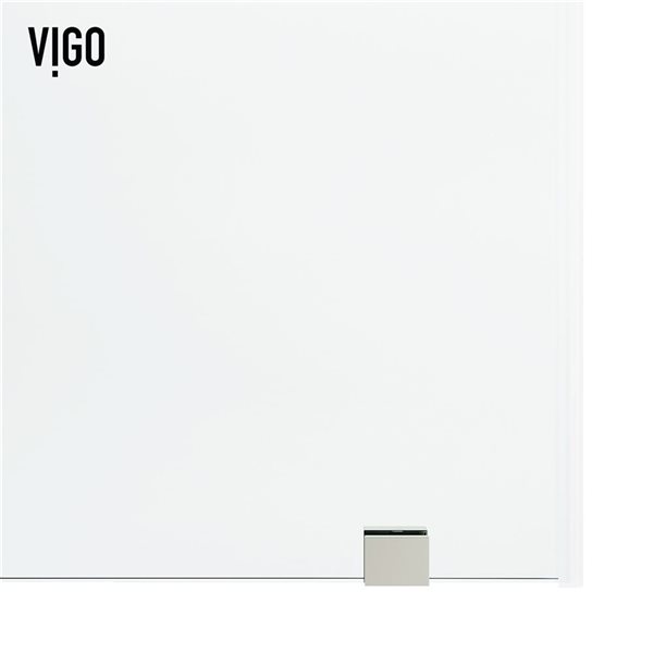 VIGO Elan Hart 56 to 60 in. W x 76 in. H Frameless Sliding Shower Door in Stainless Steel with Clear Glass and Handle