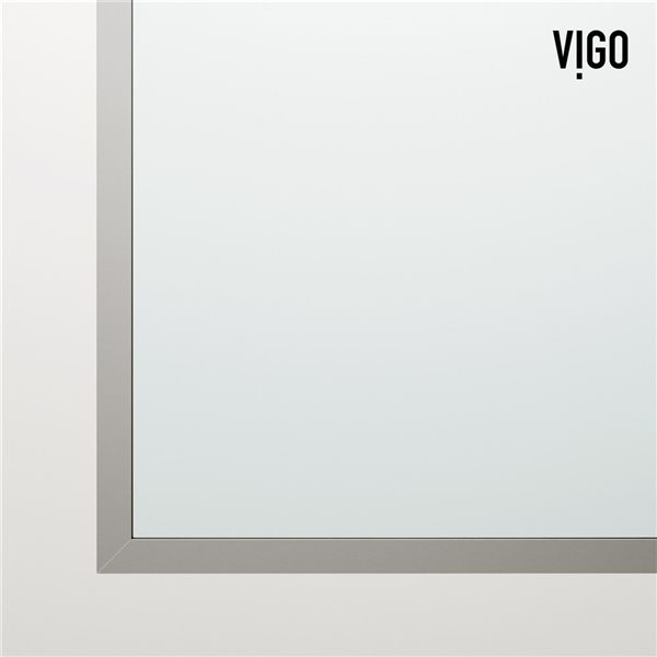 VIGO Arden 34 in. W x 78 in. H Framed Fixed Shower Screen in Stainless Steel with Clear Glass