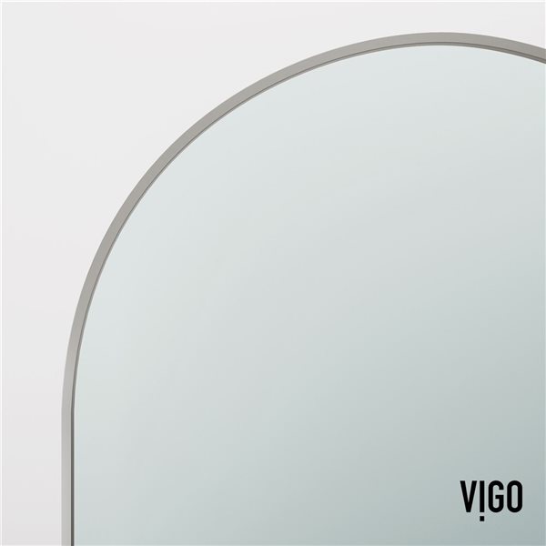 VIGO Arden 34 in. W x 78 in. H Framed Fixed Shower Screen in Stainless Steel with Clear Glass