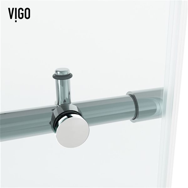 VIGO Elan Hart 60 in. W x 66 in. H Sliding Frameless Tub Door in Chrome with Clear Glass