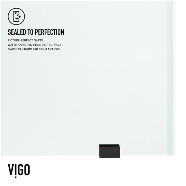 VIGO Elan 68 to 72 in. W x 76 in. H Frameless Sliding Shower Door in Matte Black with Clear Glass and Handle