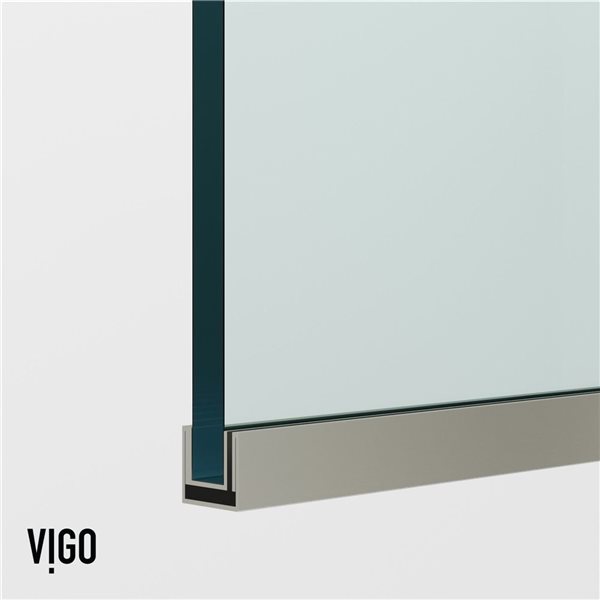 VIGO Zenith 34 in. x 62 in. Frameless Fixed Tub Screen in Stainless Steel with Clear Glass