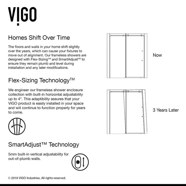 VIGO Luca&nbsp;56 to 60-in W x&nbsp;58-in H Frameless Stainless Steel Sliding Tub Door with Clear Glass and Handle