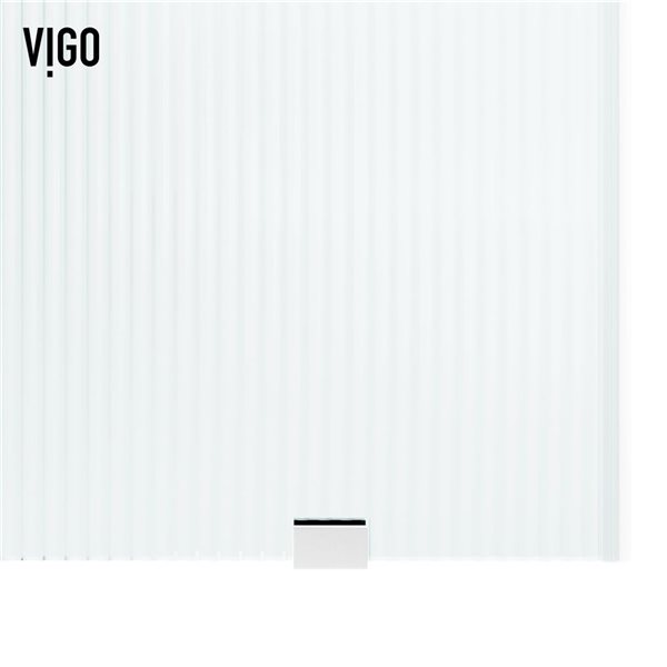 VIGO Elan 56 to 60 in. W x 74 in. H Frameless Sliding Shower Door in Chrome with Fluted Glass and Handle