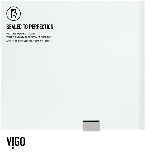 VIGO Elan 56 to 60 in. W x 76 in. H Frameless Sliding Shower Door in Stainless Steel with Clear Glass and Handle