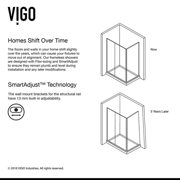 VIGO Winslow&nbsp;36-in D x&nbsp;48-in W x&nbsp;80-in H Frameless Matte Black Sliding Shower Enclosure with Clear Glass and Base