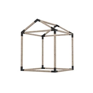 Kit pergola simple Toja GRID 30 avec base pour poteaux en bois 4x4