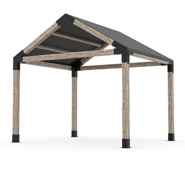 Toja GRID 30 Single Pergola Kit with Water-Repellant Top for 6x6 Wood Posts - 12x10