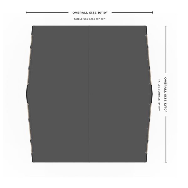 Toja GRID 30 Single Pergola Kit with Water-Repellant Top for 4x4 Wood - 12x10