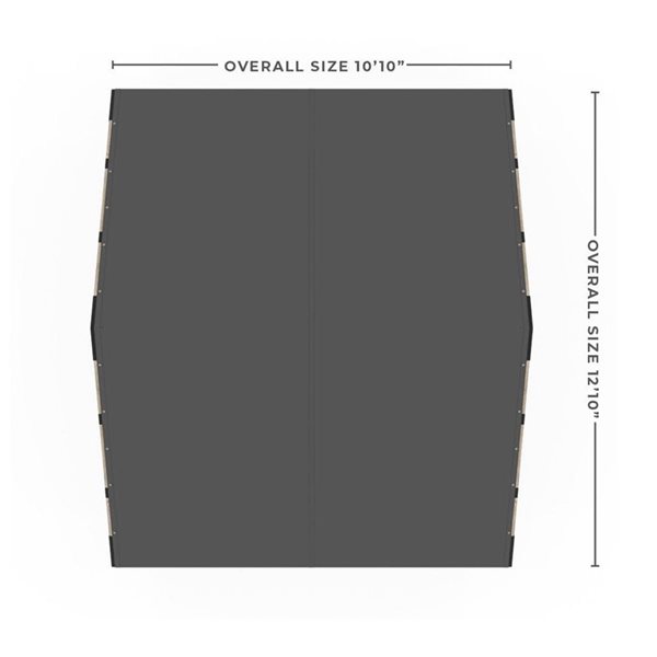 Toja GRID 30 Single Pergola Kit with Water-Repellant Top for 4x4 Wood - 12x10