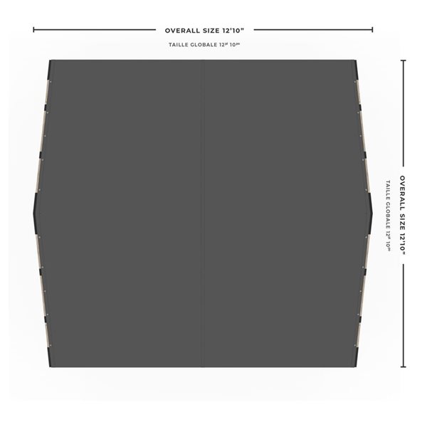 Trousse de pergola simple Toja GRID 30 avec hydrofuge supérieur pour des poteaux en bois 4x4, 12x12