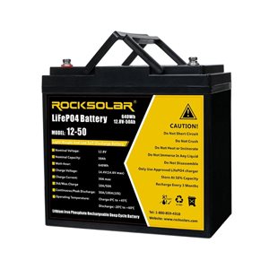 Rocksolar 12 V 50 Ah Deep Cycle Lithium Battery (LIFEPO4)