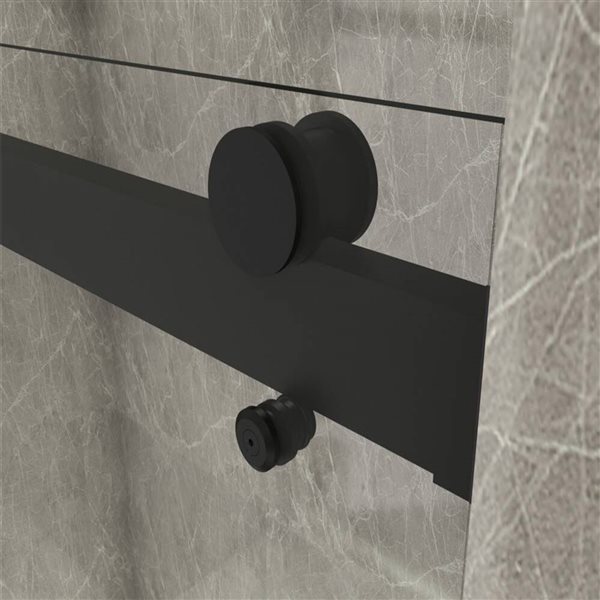 Porte de Douche Coulissante Réversible en Alcôve SERA par GEF 60 x 75 po x 10mm noire