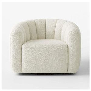 TAKE ME HOME FURNITURE White Bouclé Fabric Upholstered Lounge Chair