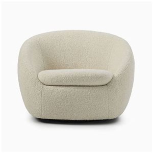 TAKE ME HOME FURNITURE White Bouclé Fabric Upholstered Armchair