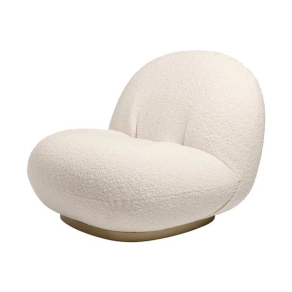 TAKE ME HOME FURNITURE White Bouclé Fabric Upholstered Modern Accent Lounge Chair