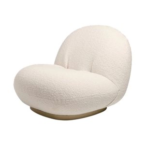 TAKE ME HOME FURNITURE White Bouclé Fabric Upholstered Modern Accent Lounge Chair