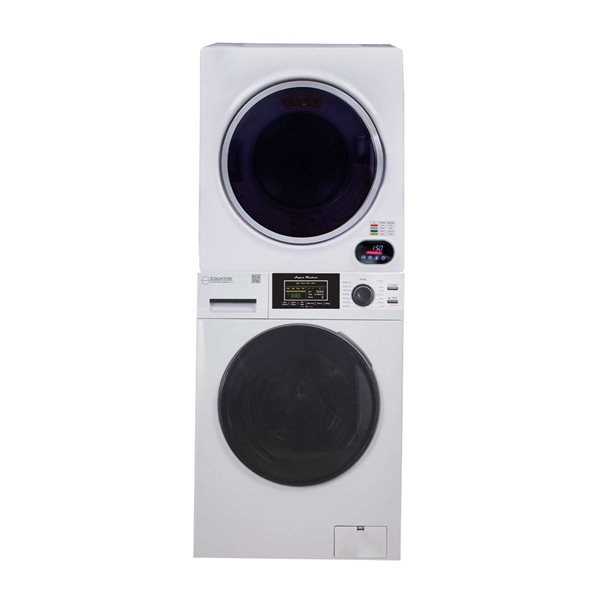 Equator 826 Model 110 V 1.6-ft³ Washer w/ Pet Cycle and 3.5-ft Vented Digital Sensor Dryer, White