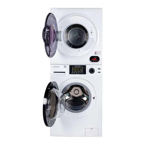 Equator 826 Model 110 V 1.6-ft³ Washer w/ Pet Cycle and 3.5-ft Vented Digital Sensor Dryer, White