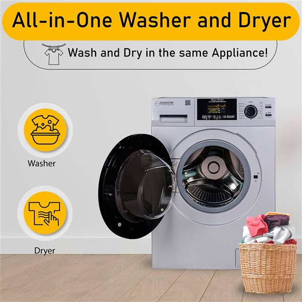 Equator 4600 Model All-in-One 110 V 1.62-ft³ White Ventless/Vented Washer-Dryer with PET cycle