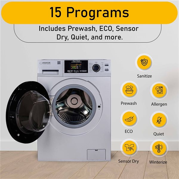 Equator 4600 Model All-in-One 110 V 1.62-ft³ White Ventless/Vented Washer-Dryer with PET cycle