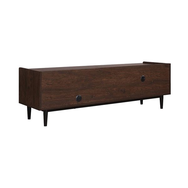 Manhattan Comfort Duane 59-in W Dark Brown/Navy Blue Modern Ribbed TV Stand