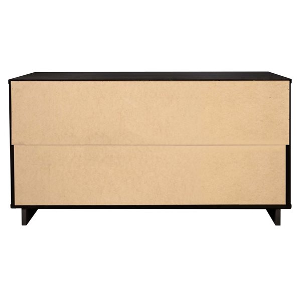 Manhattan Comfort Granville 55-in W Black Modern Double Wide Dresser w/ 6 Full Extension Drawers