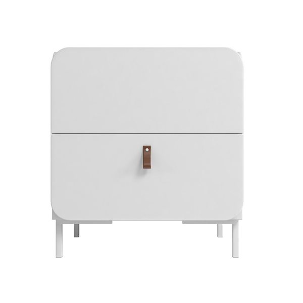 Manhattan Comfort Bogardus White Composite Mid-Century Modern 2-Drawer Nightstands - Set of 2