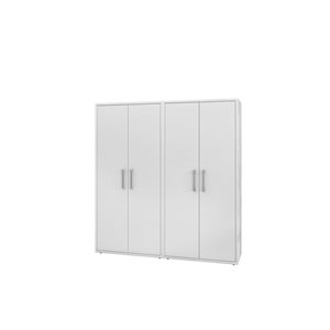 Manhattan Comfort Eiffel 35.5 W x 74-in H White MDF 2-Piece Tall Garage Cabinet Set