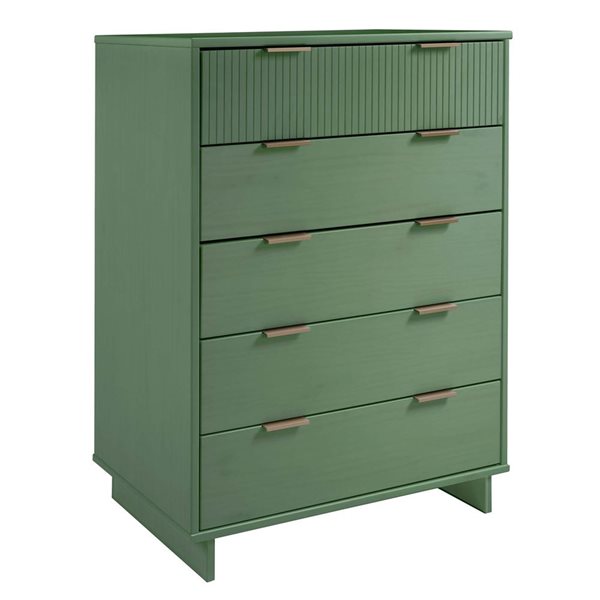 Manhattan Comfort Granville 45-in W Sage Green Wooden Modern Tall Dresser w/ 5 Full Extension Drawers