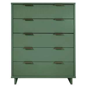 Manhattan Comfort Granville 45-in W Sage Green Wooden Modern Tall Dresser w/ 5 Full Extension Drawers