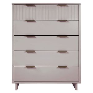 Manhattan Comfort Granville 45-in W Light Grey Wooden Modern Tall Dresser w/ 5 Full Extension Drawers