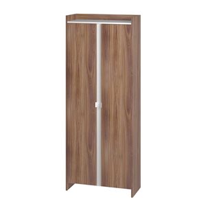 Armoire de rangement milieu du siècle Ratzer Manhattan Comfort 28 l. x 71 po h. 11 tablettes composite blanc/brun