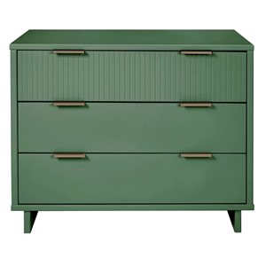 Commode standard moderne Granville Manhattan Comfort en bois 38 po L. avec 3 tiroirs à ouverture complète, vert sauge