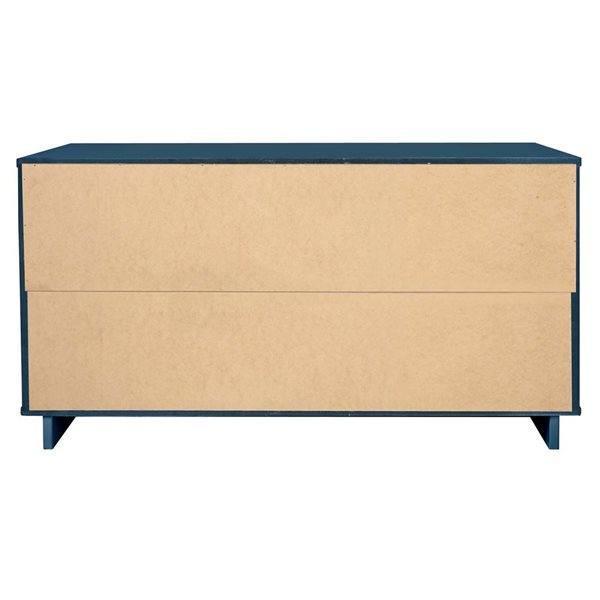 Manhattan Comfort Granville 55-in W Midnight Blue Modern Double Wide Dresser w/ 6 Full Extension Drawers