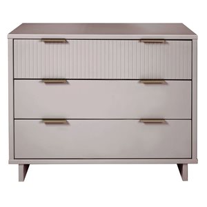 Commode standard moderne Granville Manhattan Comfort en bois 38 po L. avec 3 tiroirs à ouverture complète, gris pâle