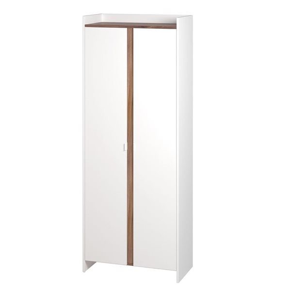 Armoire de rangement milieu du siècle Ratzer Manhattan Comfort 28 l. x 71 po h. 11 tablettes composite brun/blanc